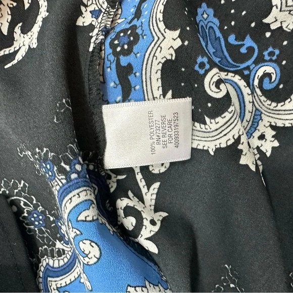 Apt 9 women’s placed print button front shirt long sleeve v-neck casual top - Picture 6 of 9